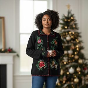 Vintage B.P. Design 90’s Christmas Cardigan Size: XL